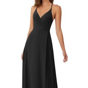Azazie Davis Dress, Black, Size 4